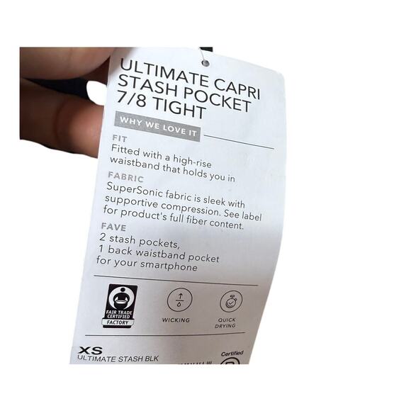 NWT Athleta Ultimate Capri Stash Pocket 7/8 Pocket NWT Sz. XS - Picture 4 of 5